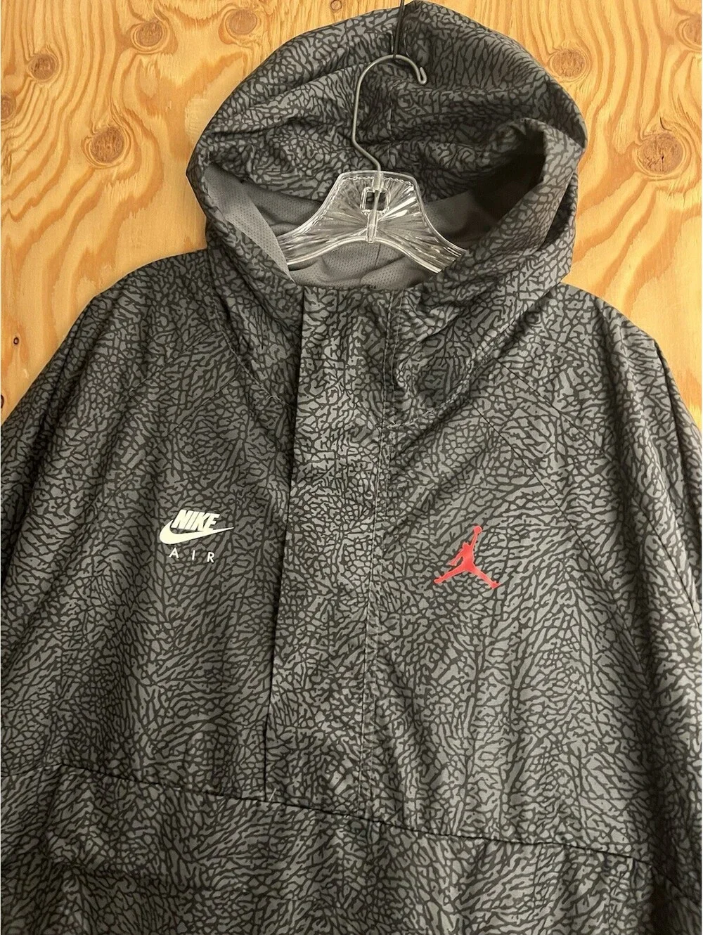 Nike Air Jordan 1988 Wings Anorak Jacket Mens 2XL Cement 1/2 Zip AJ0428-021